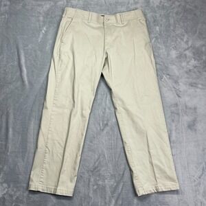 Lee Extreme Comfort Straight Fit Chino Pants Mens 36x29 Beige Flat Front Stretch